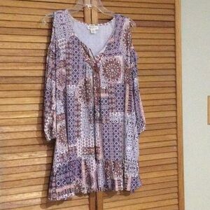 Style & Co. Women's Long Sleeve Patchwork Dress